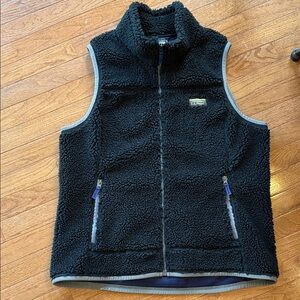 L.L. Bean 🖤 Black Sherpa Fleece Vest size XL EUC!